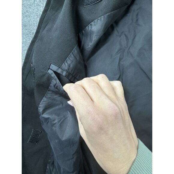Neptune Garment‎ Military Bomber Jacket Mens Black 42 X-Long Coat Pocket Officer - Picture 11 of 14